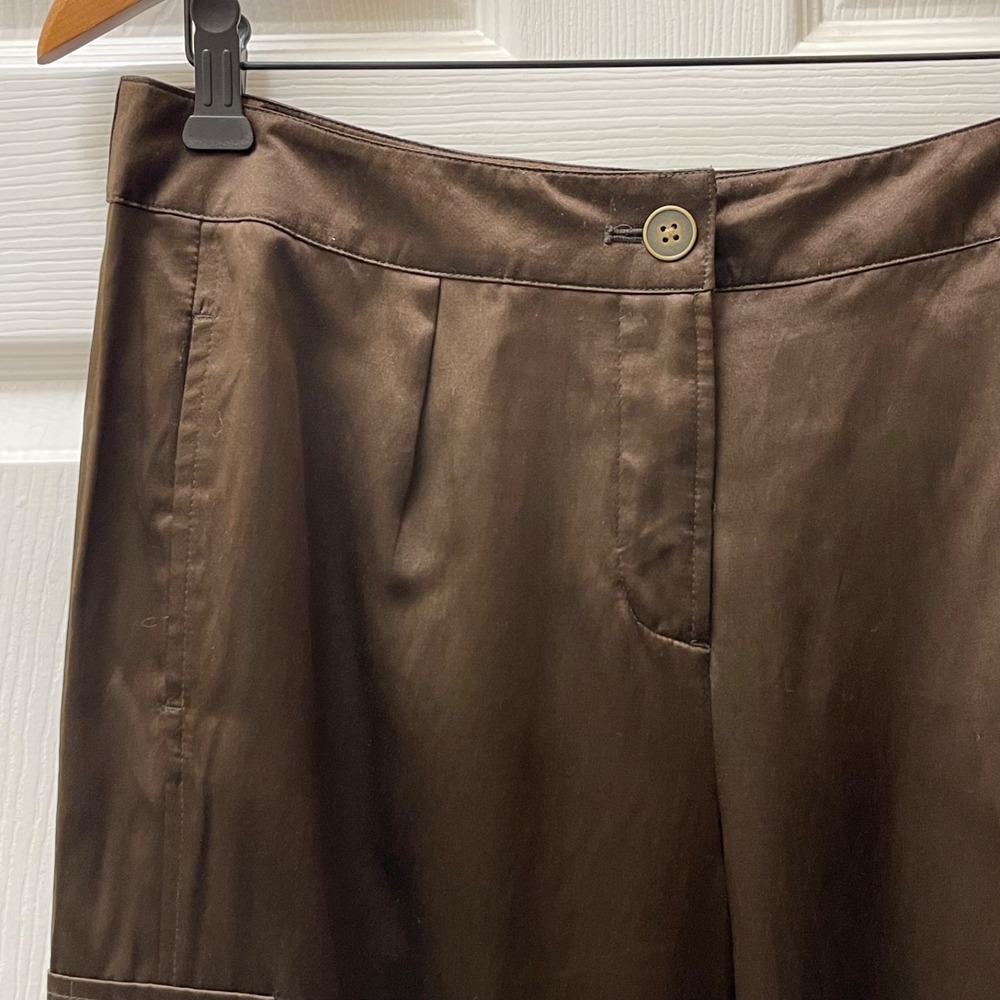 Vintage Chicos Women's Size 1 (8) Silk Cargo Jogger Pants Satin Y2K Grunge Glam